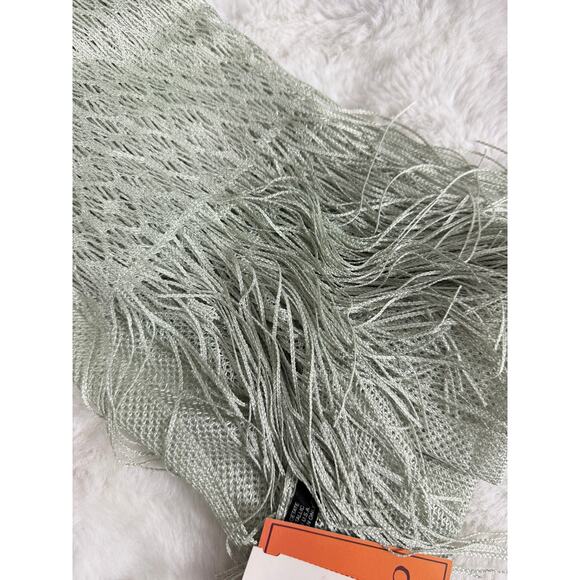 Vintage CEJON Fringe‎ Scarf Shimmer Seafoam Color NWT - Picture 7 of 7